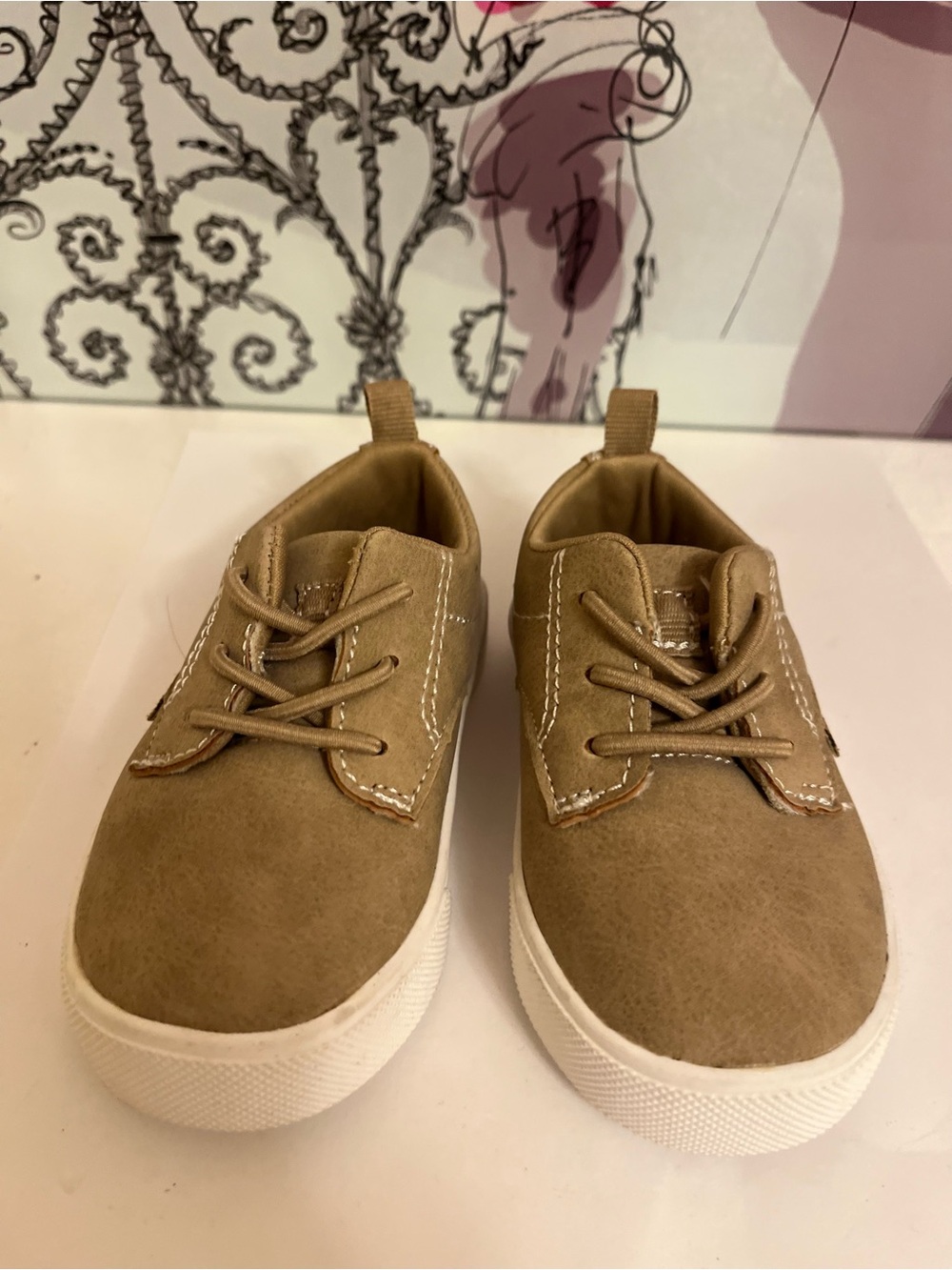 OshKosh B'gosh Tan Kids Lace-Up Sneakers with White Soles - Toddlers 4M